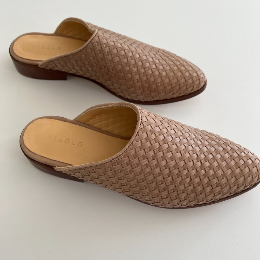NEW Nisolo Ama Woven Mule / leather / almond / 8 - Picture 5 of 6